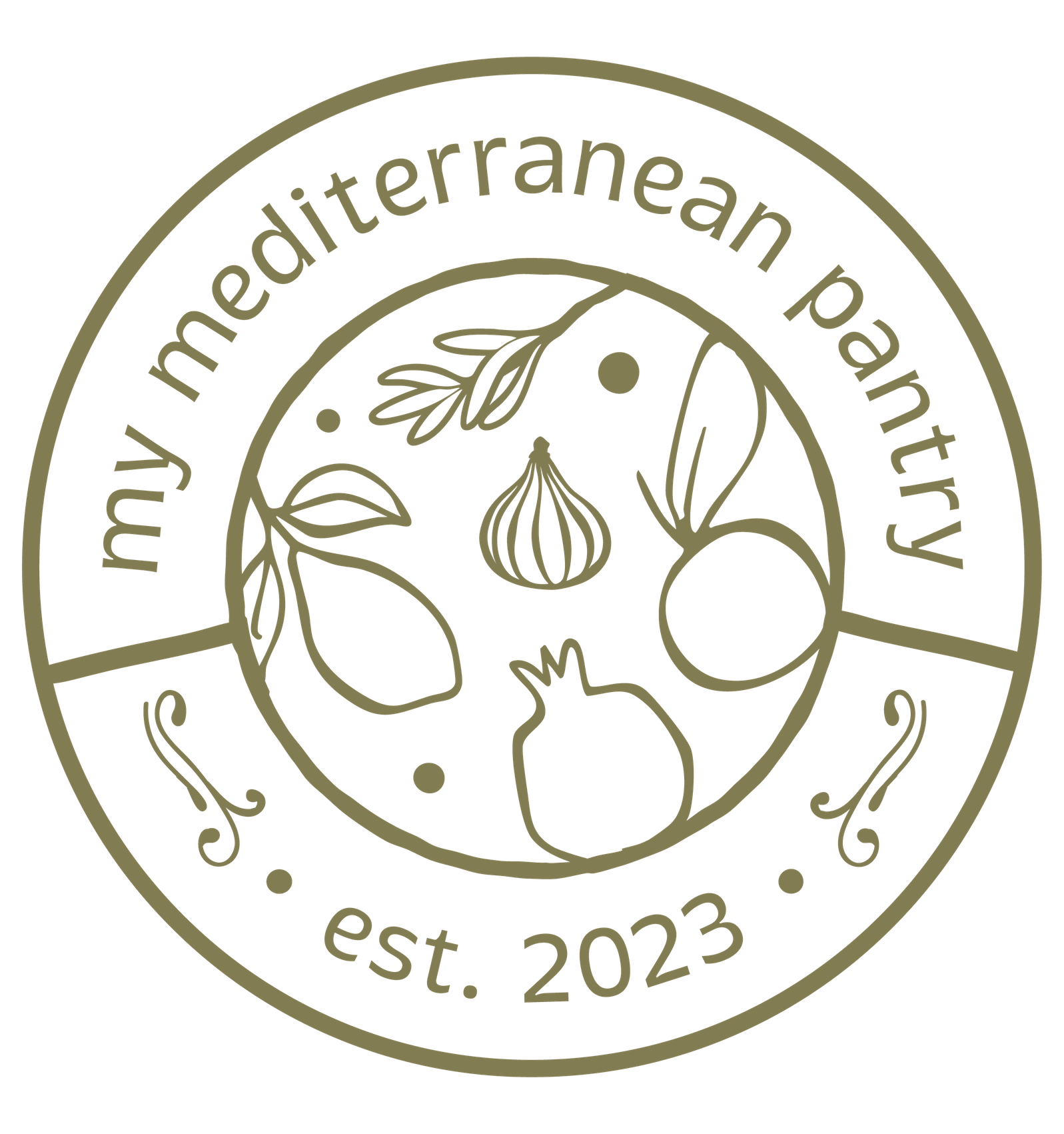 My Mediterranean Pantry Secondary Logo Mark - Clay Creek on Swirl